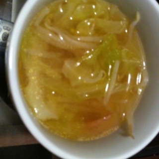 キャベツとモヤシの生姜スープ